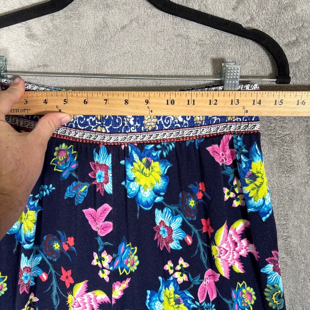 Anthropologie Zadie Sleep Pants Floral Wide Leg Navy Pink High Rise Stretch S - Picture 11 of 16